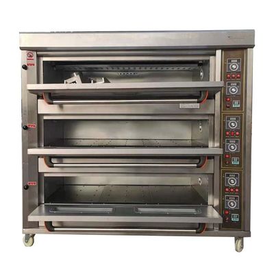 Matériau de base Farine 3 plateaux 9 plateaux four à gaz four à plat de boulangerie 1760*890*1770mm pour magasin alimentaire