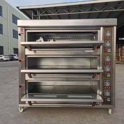 Matériau de base Farine 3 plateaux 9 plateaux four à gaz four à plat de boulangerie 1760*890*1770mm pour magasin alimentaire