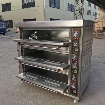 Matériau de base Farine 3 plateaux 9 plateaux four à gaz four à plat de boulangerie 1760*890*1770mm pour magasin alimentaire