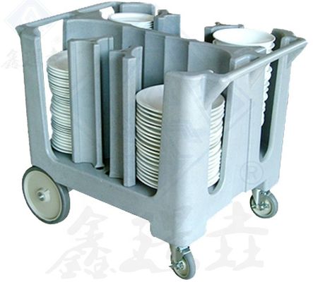 Équipement de cuisine Alimentation chaude Moulissage rotatif Chariot à vaisselle avec grandes roues et couleur personnalisée