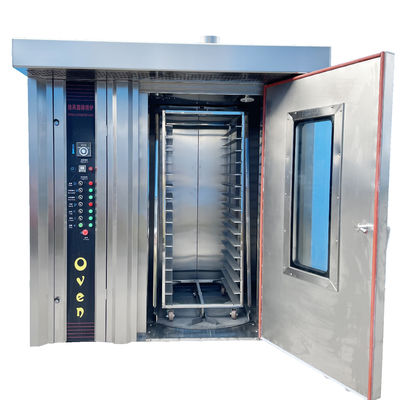 Acier inoxydable 16 plateaux Huile diesel Commercial électrique Mooncake Convection four argent