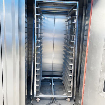 Acier inoxydable 16 plateaux Huile diesel Commercial électrique Mooncake Convection four argent