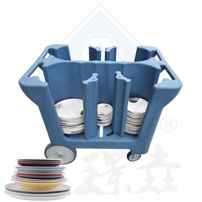 Chariot de collecte de plateaux de couleur personnalisé pour l'efficacité et l'organisation des restaurants