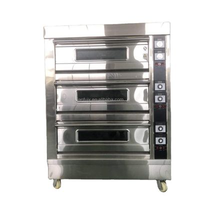 Fonction de machines à pâtisserie électrique gâteau à gaz four à pizza avec compétitif et 3 decks 9 plateaux