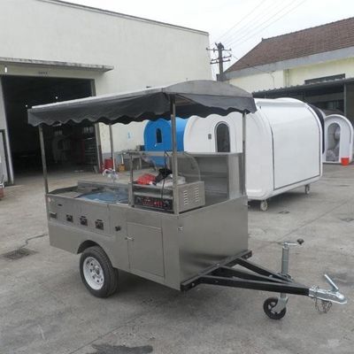 Chariot de vente de nourriture en plein air Chariot de trailers de service alimentaire pour les nouilles et les hot-dogs