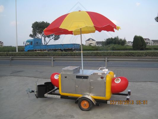 Chariot de vente de nourriture en plein air Chariot de trailers de service alimentaire pour les nouilles et les hot-dogs