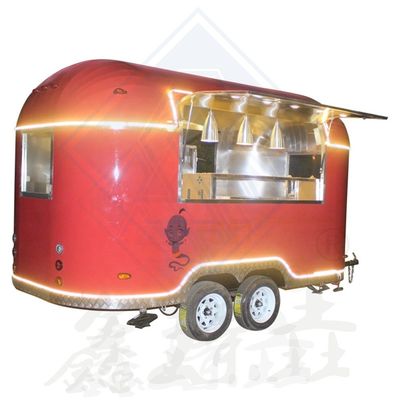 Vente de restaurant barbecue chariot de nourriture avec gril et friteuse chariot mobile longue durée de vie
