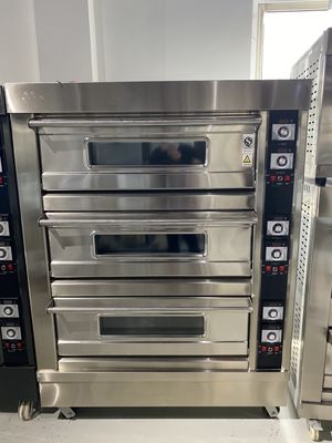 0.1kw four électrique à plat pour le pain 3 deck 12 plateaux four de boulangerie au gaz avec régulateur de temps