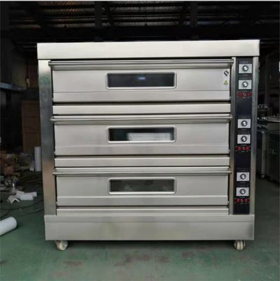 0.1kw four électrique à plat pour le pain 3 deck 12 plateaux four de boulangerie au gaz avec régulateur de temps