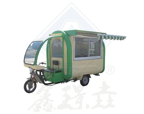 Chariot de transport de nourriture au gaz avec gril et friteuse Tricycle Motorcycle Food Service Trailer Cart