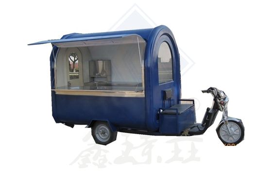 Chariot de transport de nourriture au gaz avec gril et friteuse Tricycle Motorcycle Food Service Trailer Cart
