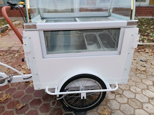 Vente de collations Display de crème glacée de rue mobile Chariot à vélo Chariot alimentaire mobile