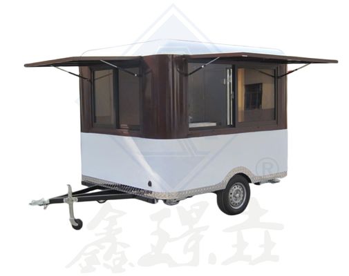 Chariot-remorque de service alimentaire pour la vente en plein air dans les rues et chariot-remorque mobile pour la cuisine