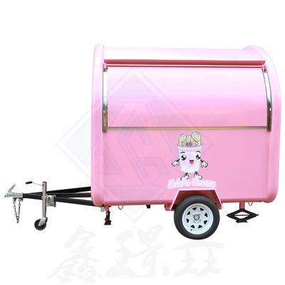 Chariot alimentaire à roues électriques de couleur personnalisée pour les cônes de neige Chariot de hot-dogs Aliments mobiles Snack Food
