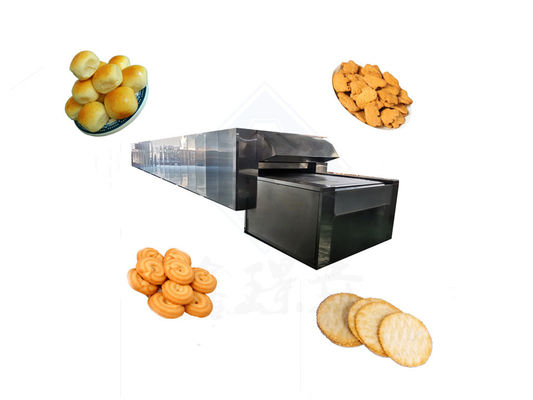 Fonctionnement automatique de la ligne de four de tunnel de biscuits à pain avec équipement de boulangerie à pain