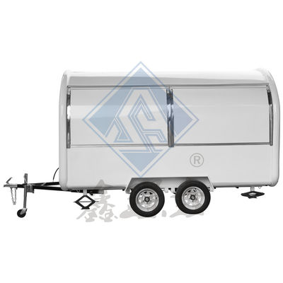 Vente de rue en plein air 4.5M camion alimentaire mobile à essieux et conception simples / doubles