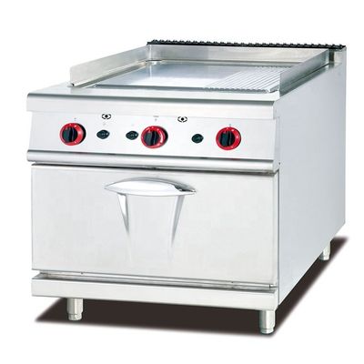 6 Poêle à gaz à brûleur avec matériau de surface en acier inoxydable et four à pain