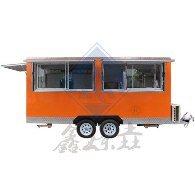 350 camions de nourriture mobiles carrés avec couverture de couleur personnalisée à axe unique industriel