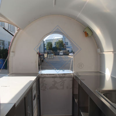 Vente de rue en plein air Camion alimentaire mobile personnalisé de 300 cm avec canopée et modèle rond