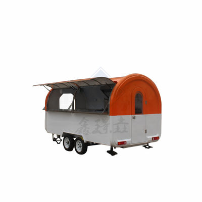 Vente de rue en plein air 450CM camion alimentaire mobile avec couverture et essieux simples / doubles