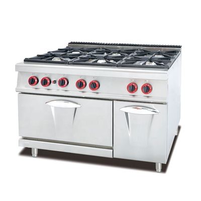 Cuisinière de cuisson commerciale autonome avec 4 brûleurs et armoire de rangement