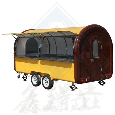 Camion de nourriture à base d'eau 450CM à un seul essieu mobile hot dog café pour vente de rue en plein air