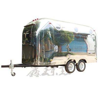 450CM Monoplace/Double Axles Design Food Truck mobile avec acier inoxydable et pièces de rechange