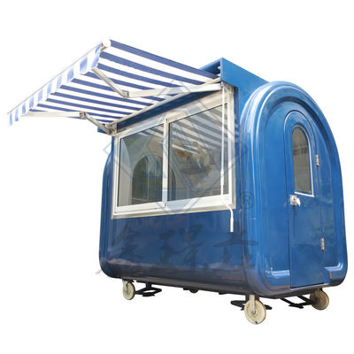 Vente de rue en plein air 3.5M Double-Axe Food Truck mobile avec canopée et design agréable