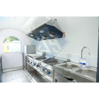 Vente de rue en plein air 3.5M Double-Axe Food Truck mobile avec canopée et design agréable