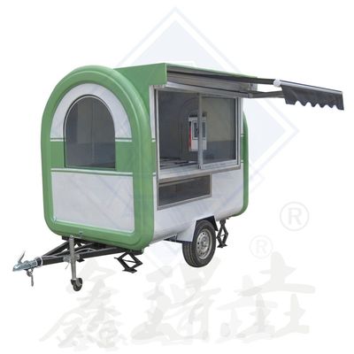 Modèle rond industriel mobile personnalisé avec canopée de café Food Truck 2.2M double axe