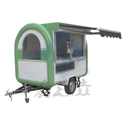 Modèle rond industriel mobile personnalisé avec canopée de café Food Truck 2.2M double axe