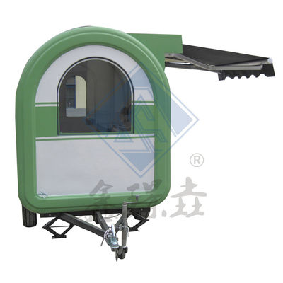 Modèle rond industriel mobile personnalisé avec canopée de café Food Truck 2.2M double axe