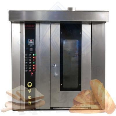 380V 50Hz machine à pain de boulangerie haute productivité 32 plateaux gaz diesel four rotatif