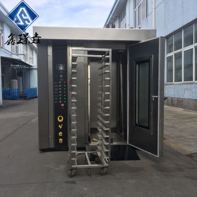 380V 50Hz machine à pain de boulangerie haute productivité 32 plateaux gaz diesel four rotatif