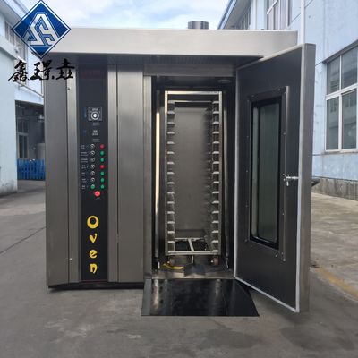 Acier inoxydable 16 plateaux four rotatif de type électrique pour boulangerie