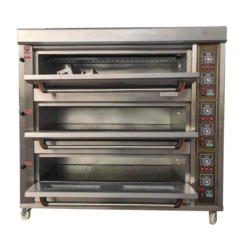 Matériau de base Farine 3 plateaux 9 plateaux four à gaz four à plat de boulangerie 1760*890*1770mm pour magasin alimentaire