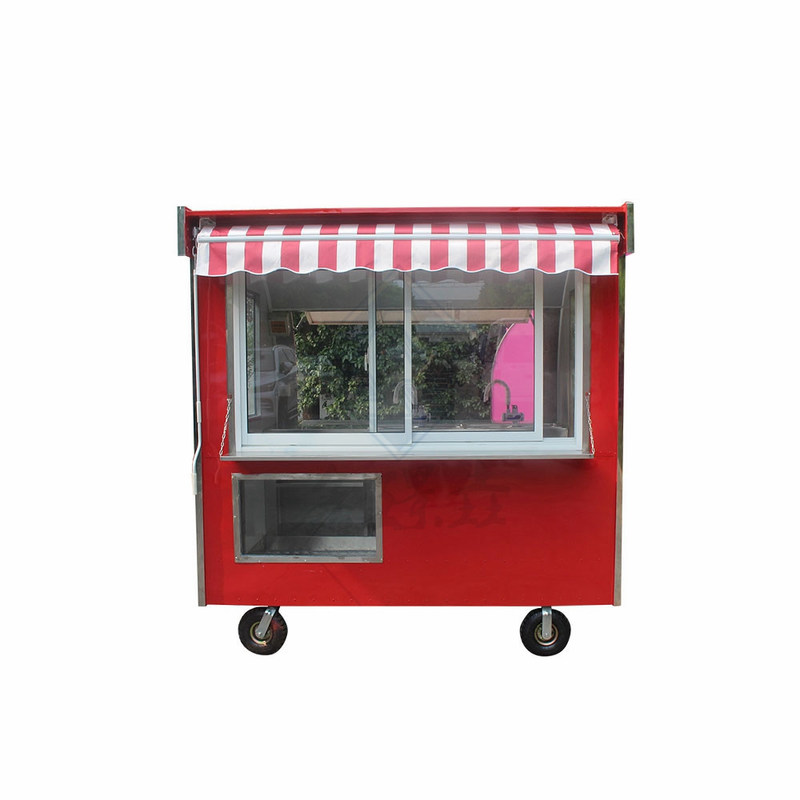 Camion alimentaire entièrement équipé 220cm à double axe commercial modèle rond avec couverture