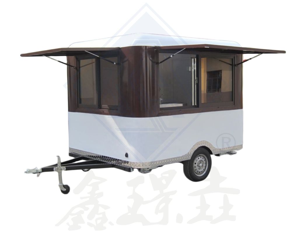 Chariot-remorque de service alimentaire pour la vente en plein air dans les rues et chariot-remorque mobile pour la cuisine
