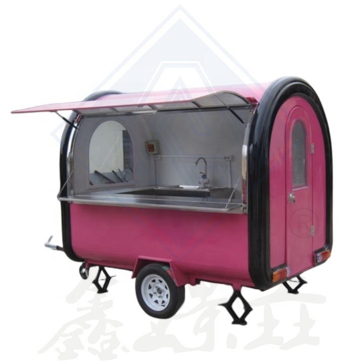 Hot Dog Barbecue Cart de nourriture mobile avec cuisine complète et support en ligne