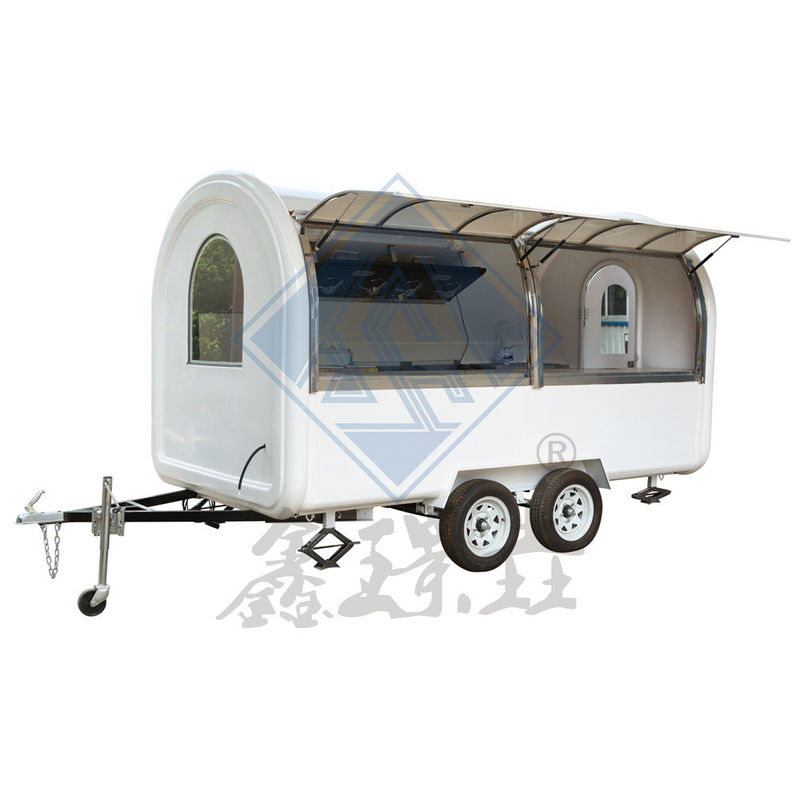 Vente de rue en plein air 4.5M camion alimentaire mobile à essieux et conception simples / doubles