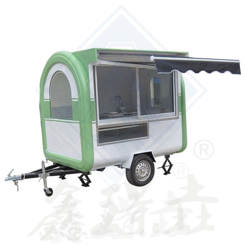 Camion alimentaire mobile à axe unique personnalisé de 250 cm avec chariot de remorque de service alimentaire à toit