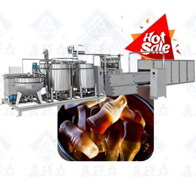 150-600 kg/h Machine de fabrication de gommes à la gelée de bonbons d'ours doux avec matériau en acier inoxydable