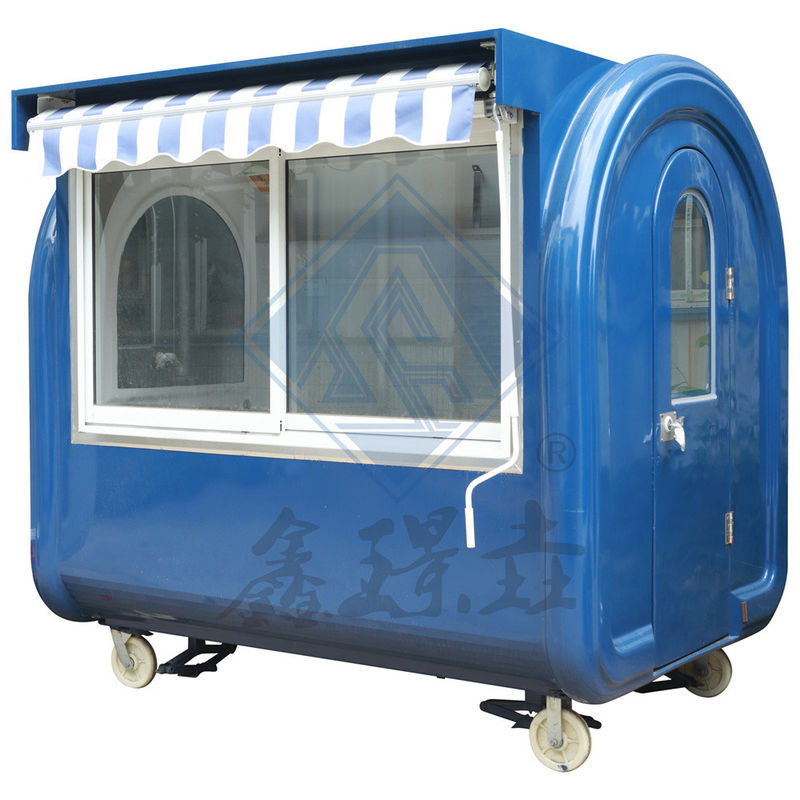 Vente de rue en plein air 3.5M Double-Axe Food Truck mobile avec canopée et design agréable